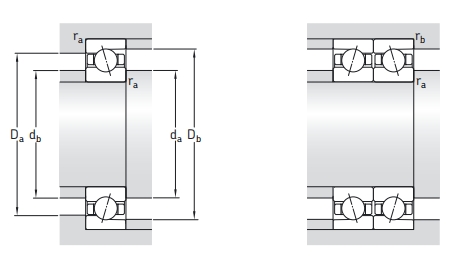 角接觸球軸承，品牌：SKF，尺寸圖2