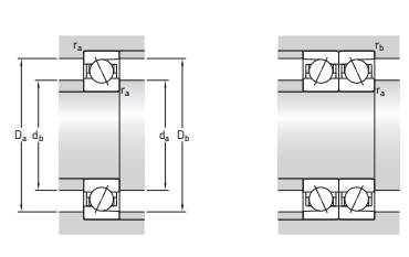 角接觸球軸承，品牌：SNFA，尺寸圖2