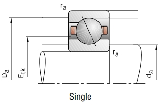 角接觸球軸承，品牌：BARDEN，尺寸圖1