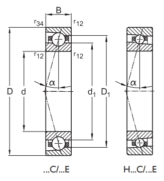 角接觸球軸承，品牌：IBC，尺寸圖4