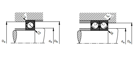 角接觸球軸承，品牌：FAG，尺寸圖2