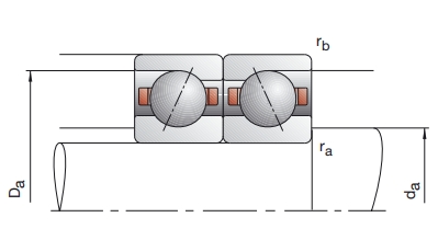 角接觸球軸承，品牌：FAG，尺寸圖2