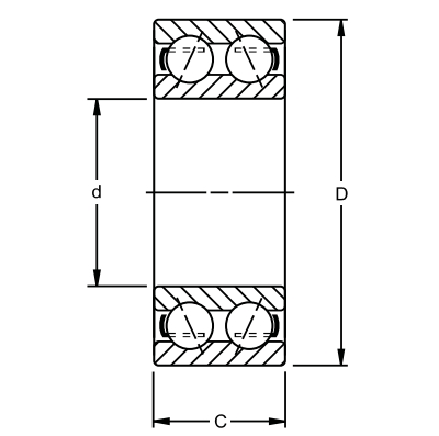 角接觸球軸承，品牌：TIMKEN，尺寸圖1