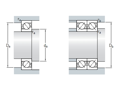 角接觸球軸承，品牌：SKF，尺寸圖2